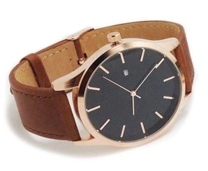 Leather and Rose Gold Watch