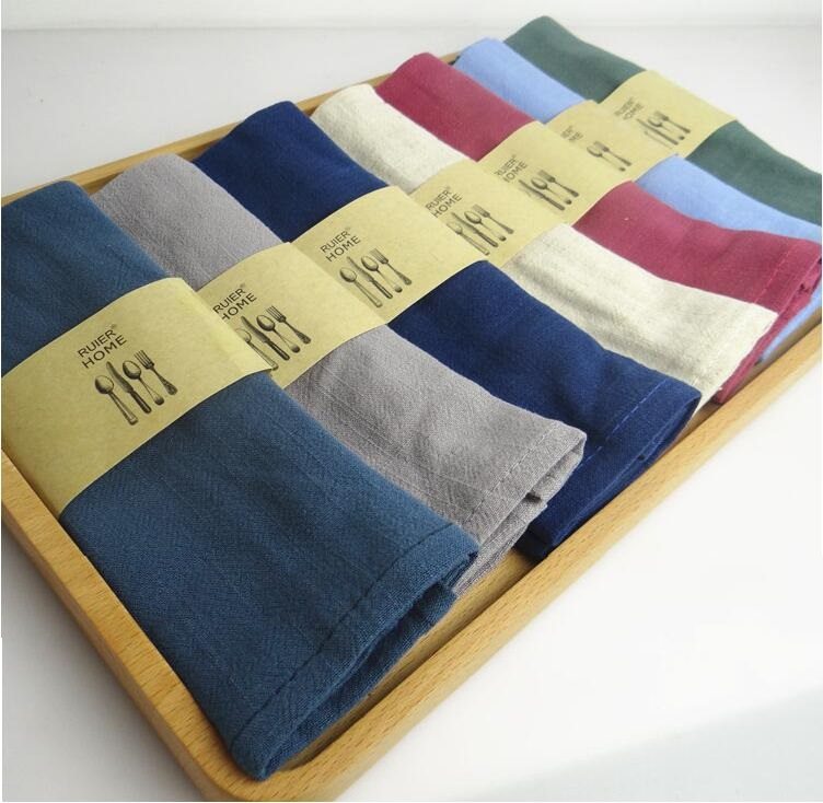 6pcs Linen Cotton Dishtowel