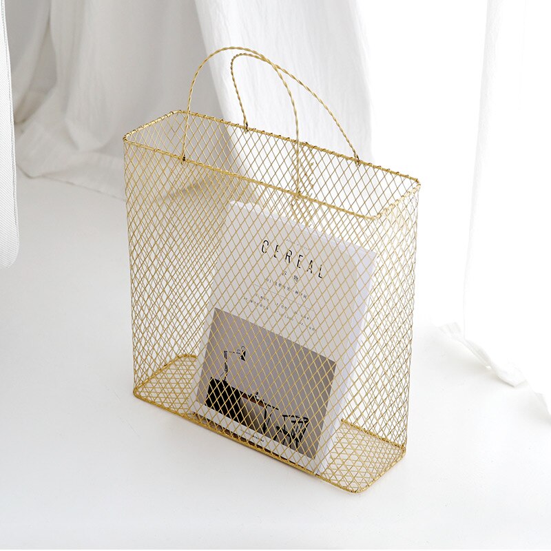 Rose Gold Wire Magazine Basket