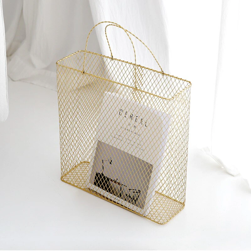 Rose Gold Wire Magazine Basket