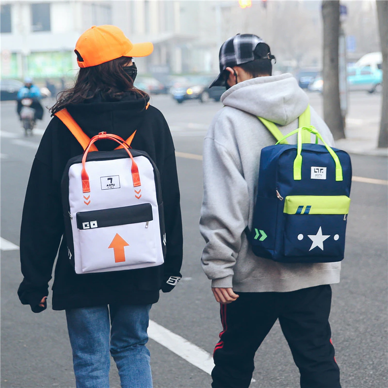 Canvas Color Shapes Square Backpack