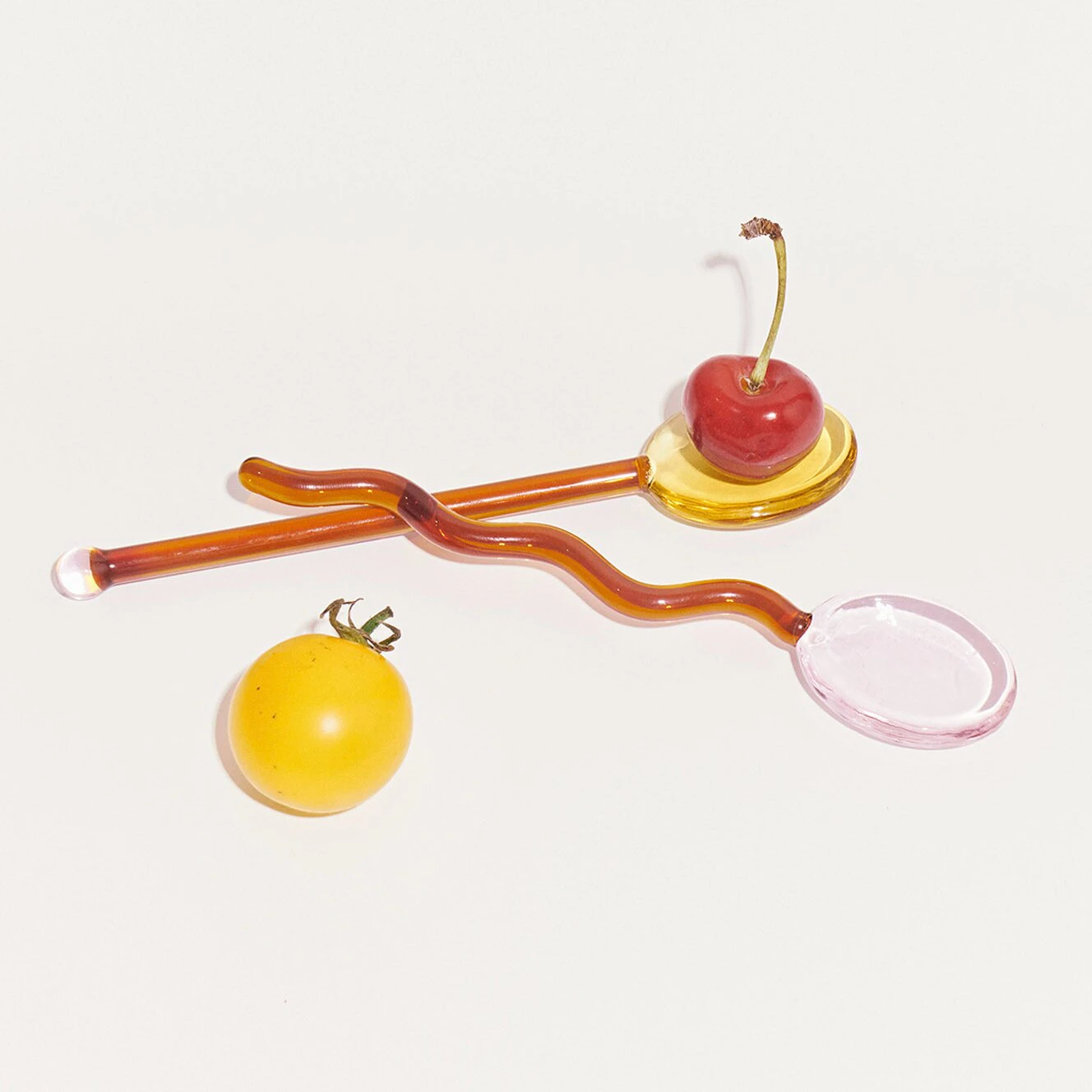 Wavy Glass Dessert Spoons