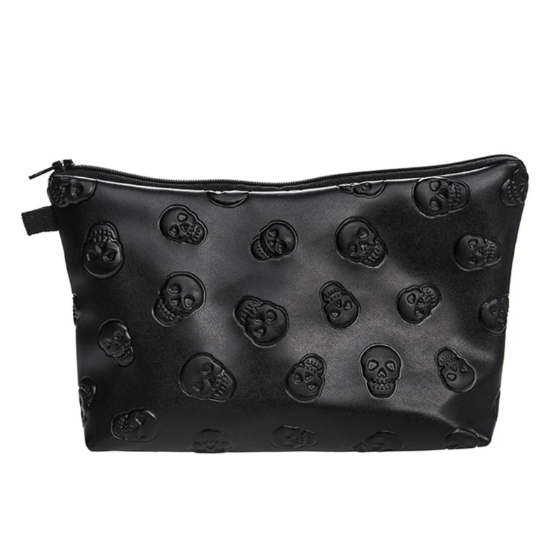 Leather Skull Makeup Purse
