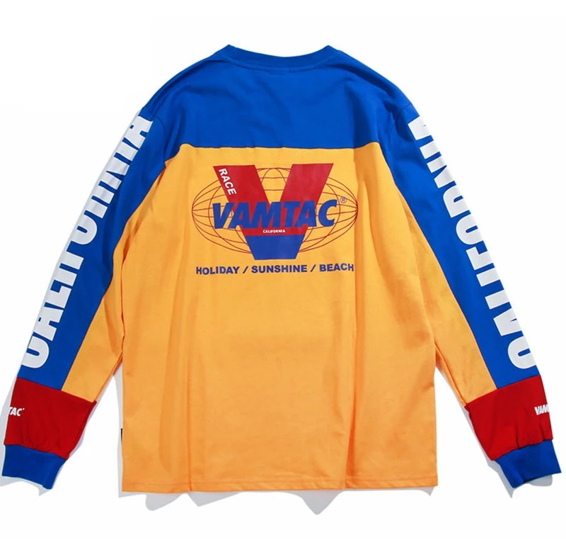 Long Sleeve Color Block Racing Tee