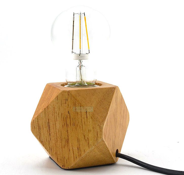 Geometric Wooden Table Lamp