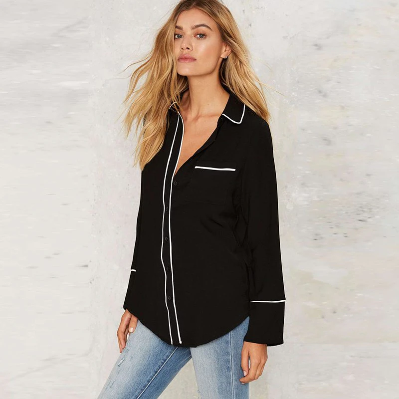 Black and White Blouse