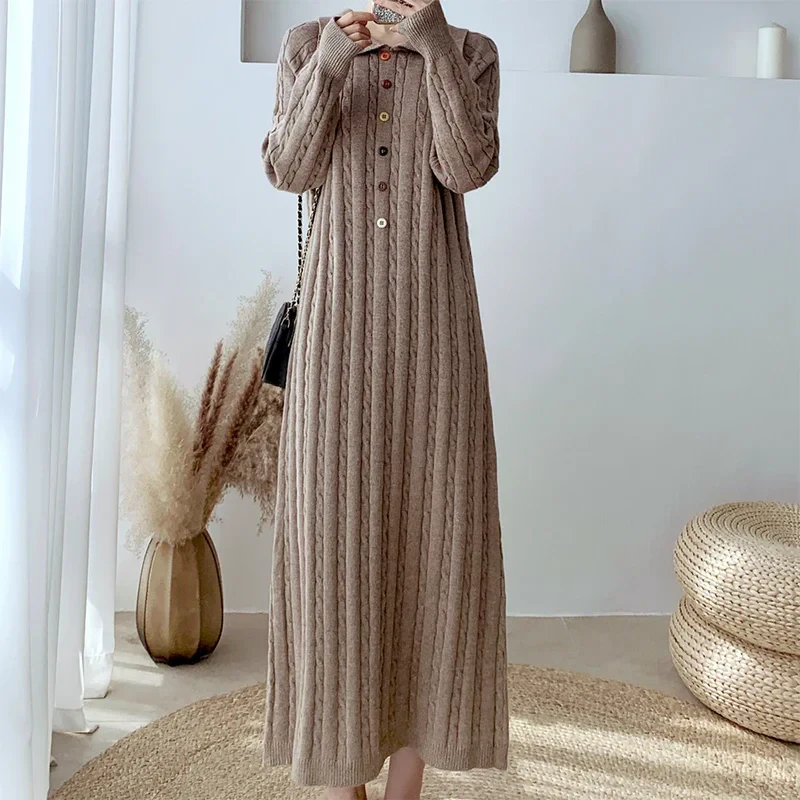 Knit Polo Maxi Dress