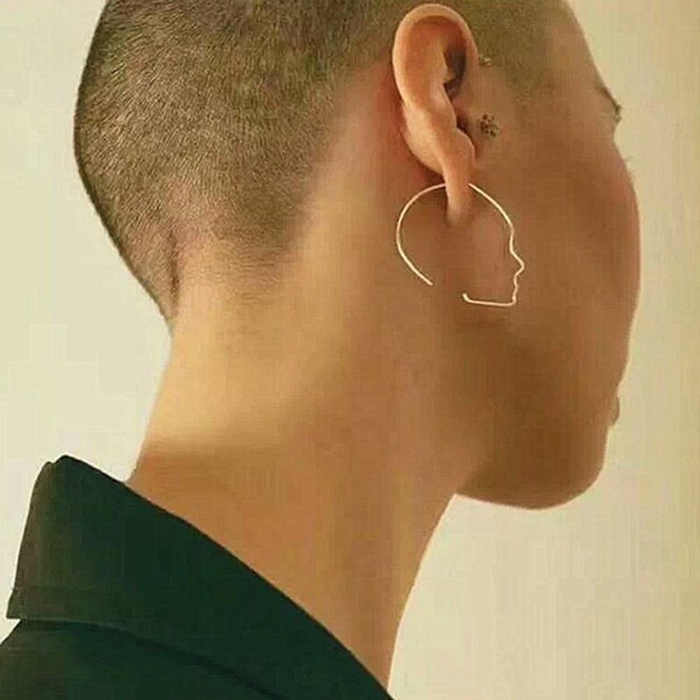 Gold Hoop Face Earrings