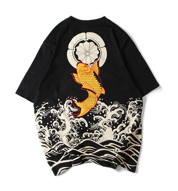 Japanese Wave Koi Print Tee