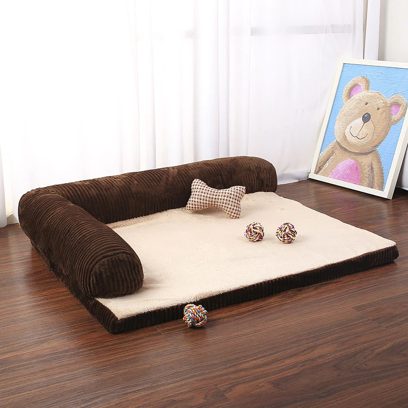 Corner Plush Dog Bed