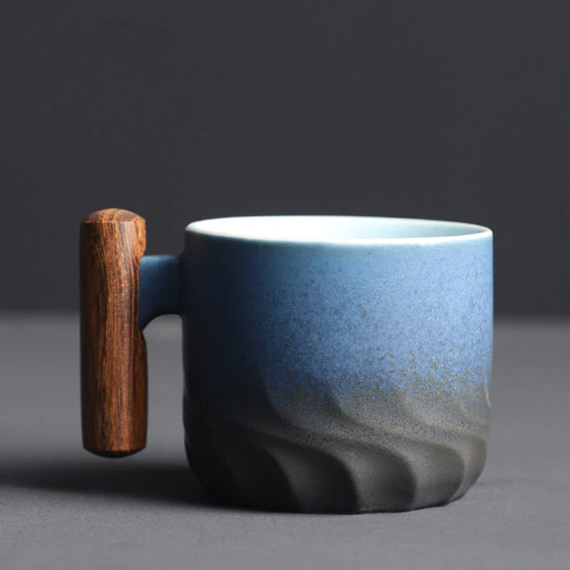 Wood Handle Ceramic Mug