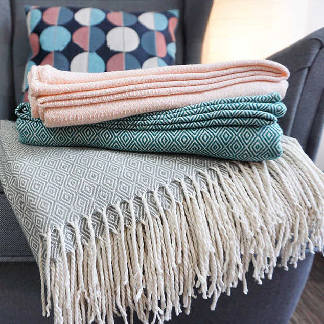 Soft Woven Scandi Throw Blanket