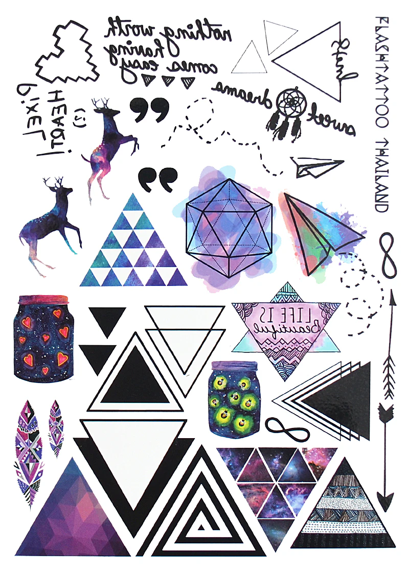 Triangle Temporary Tattoo Sheet