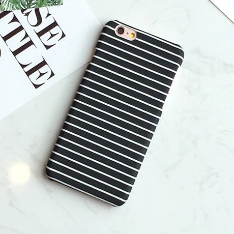 Navy Striped Matte iPhone Case