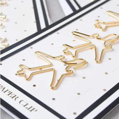 Gold Jet Plane Paperclips