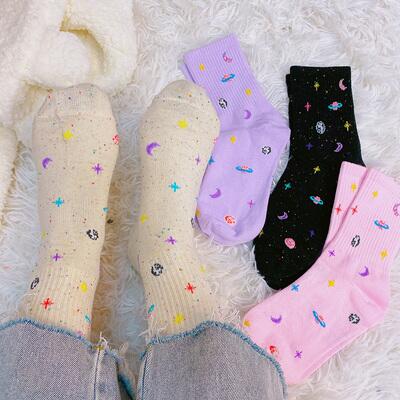 Colourful Space Cotton Socks