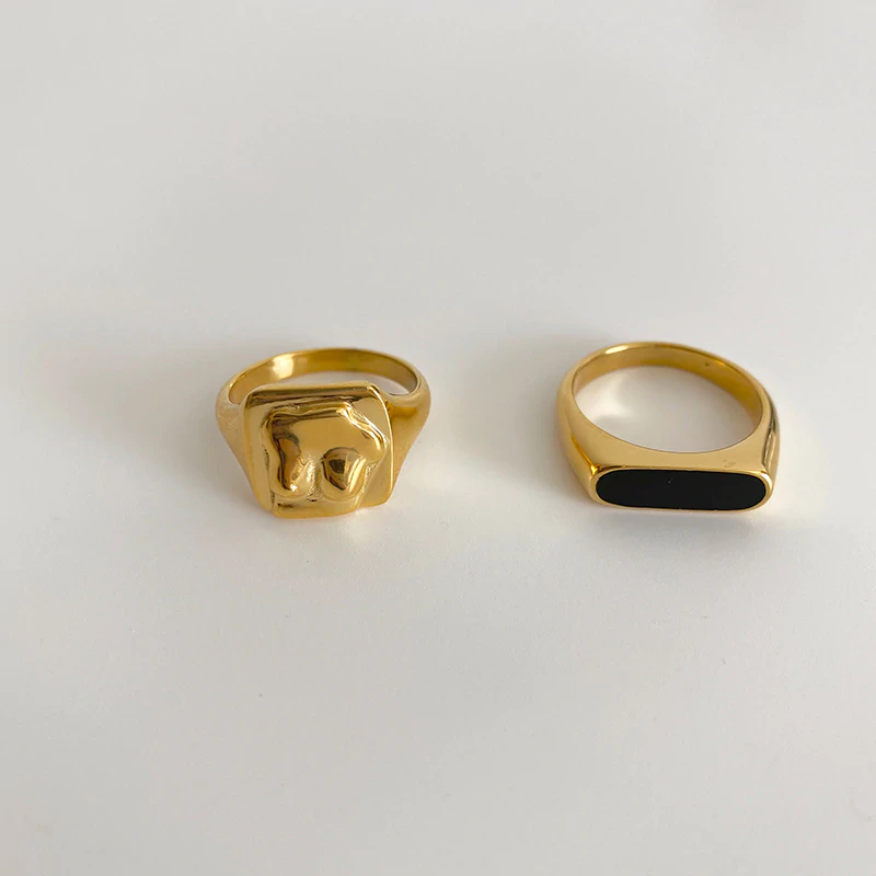 Gold Plated Womens Signet Ring
