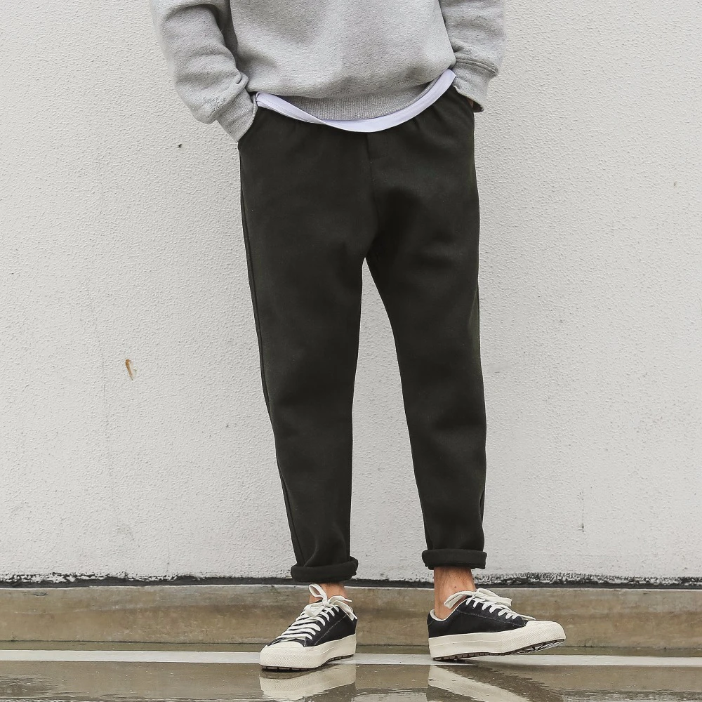 Casual Wool Blend Trousers