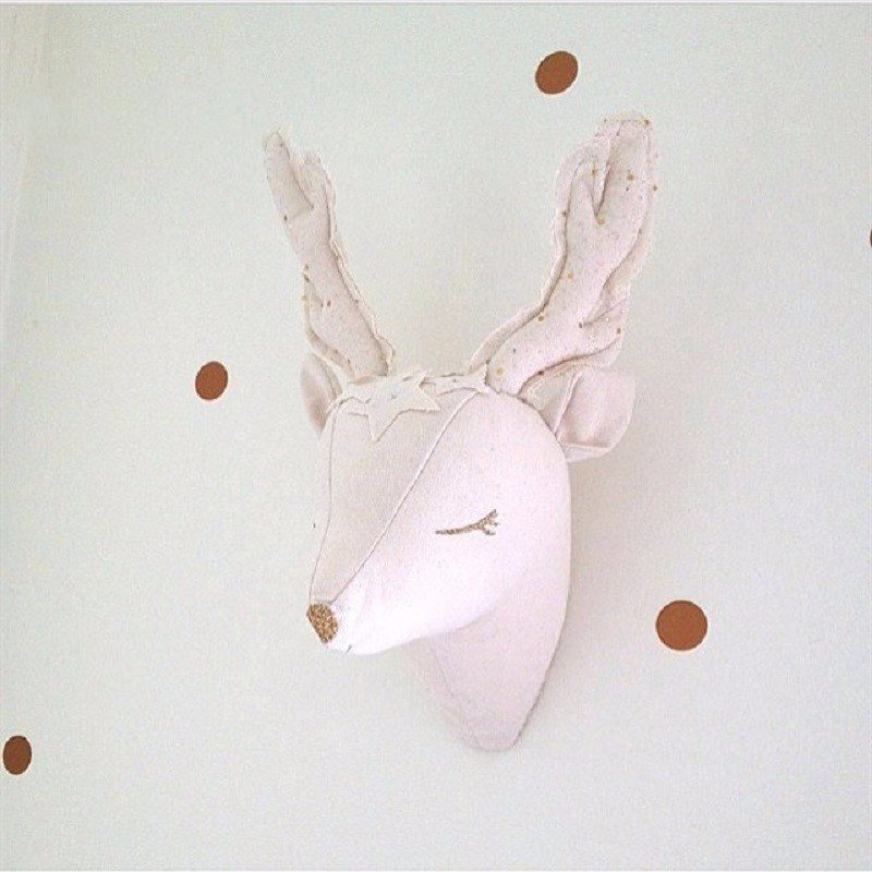 Cotton Reindeer Head Wall Mount