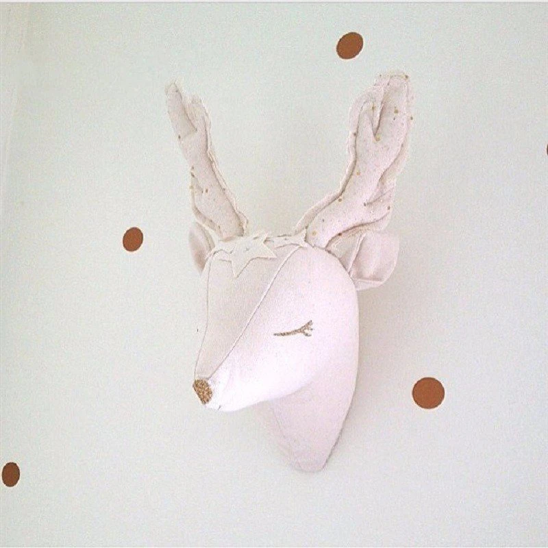 Cotton Reindeer Head Wall Mount