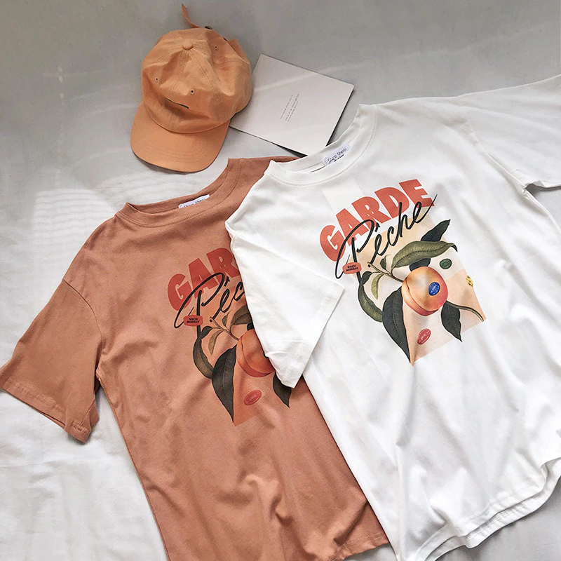 Peach Print Tee
