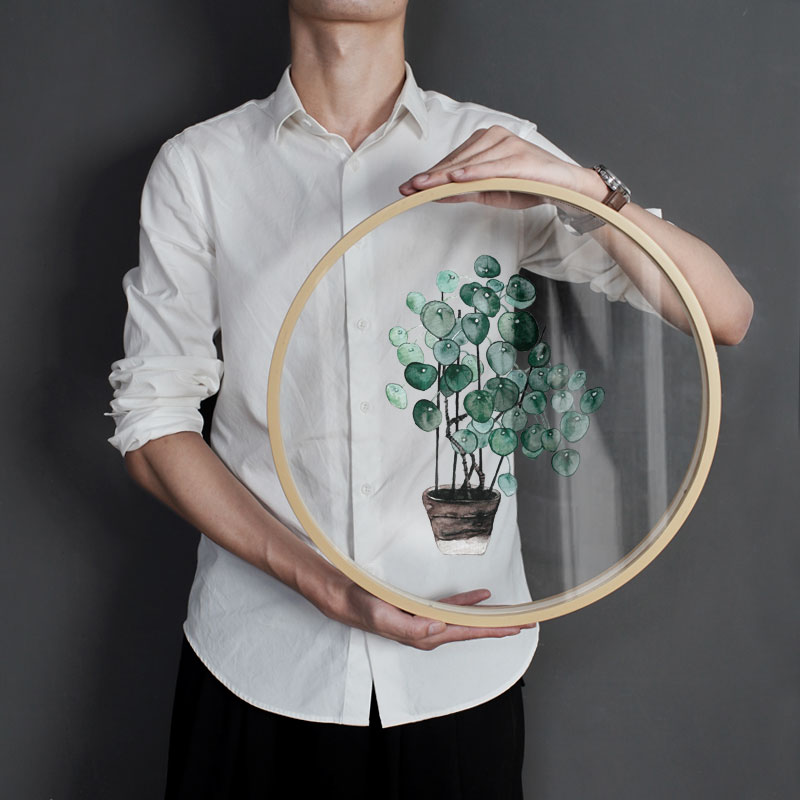 Round Painted Glass Artwork