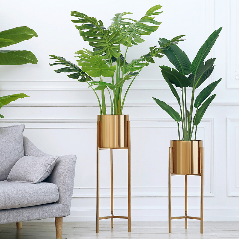Polished Gold Plant Stand