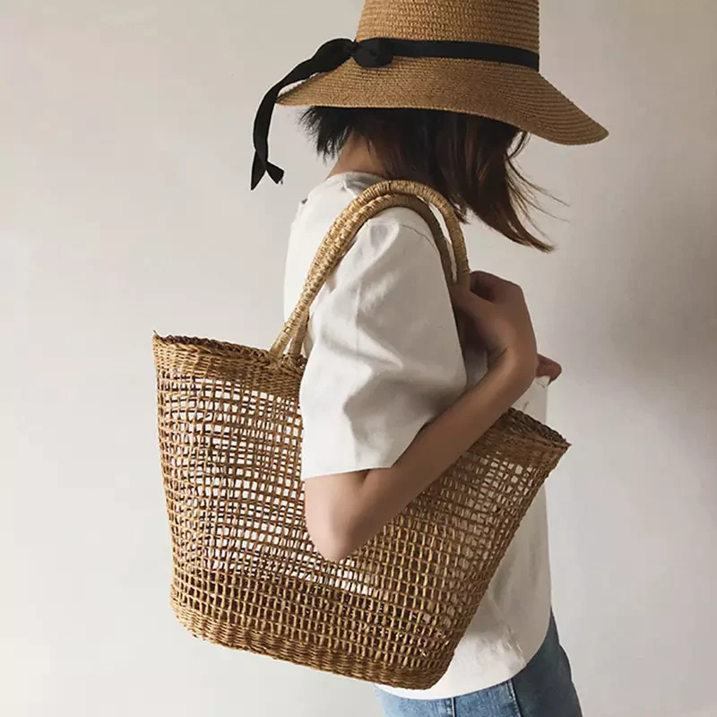 Straw Weave Bucket Bag