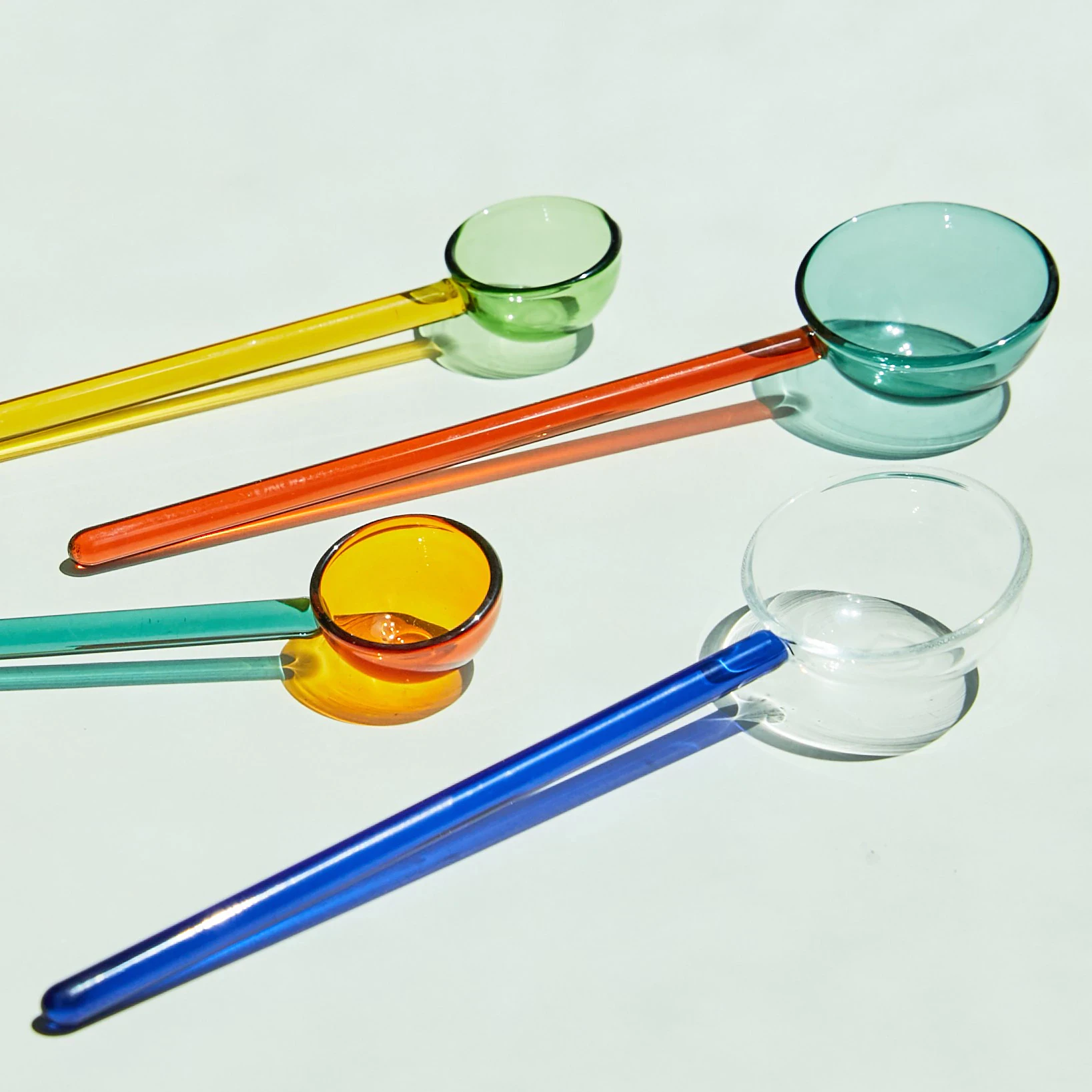 Colored Glass Dessert Spoon