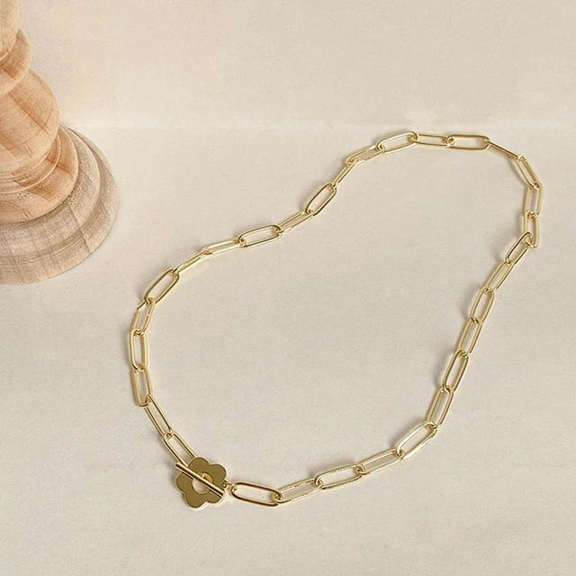 Gold Flower Chain Necklace