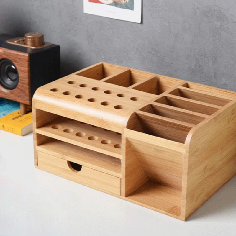 Wooden Artist Desktop Organiser