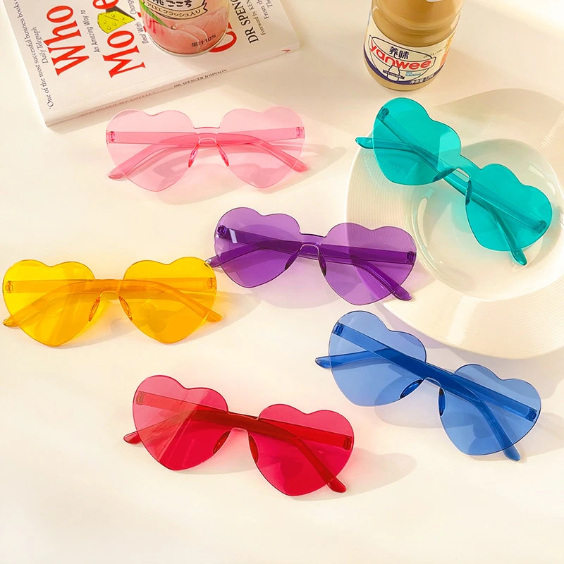 Colour Tinted Heart Glasses