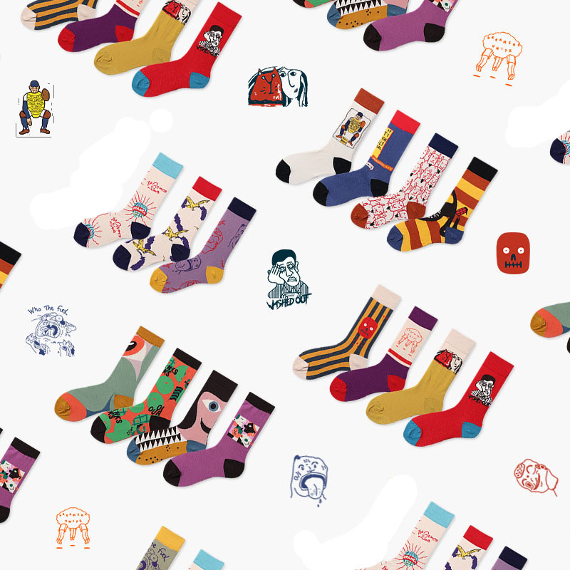 Paint Design Patterned Socks