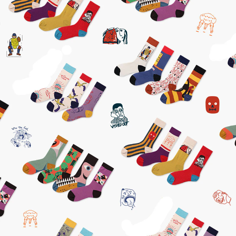 Paint Design Patterned Socks