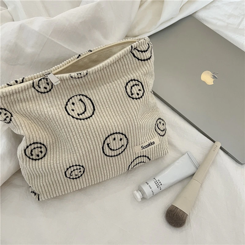 Corduroy Smiley Pouch