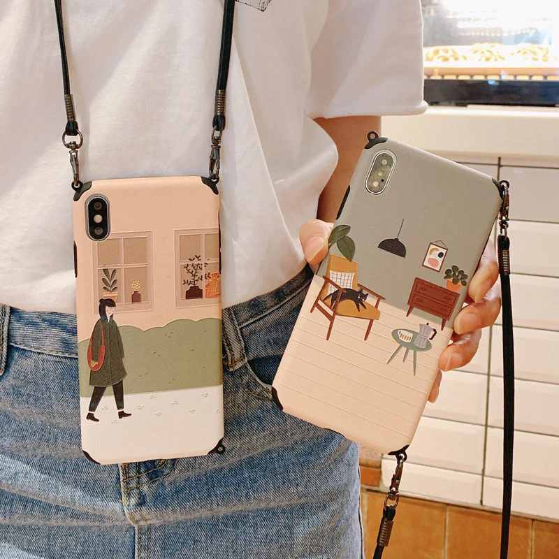 TPU Art Lanyard Phone Case