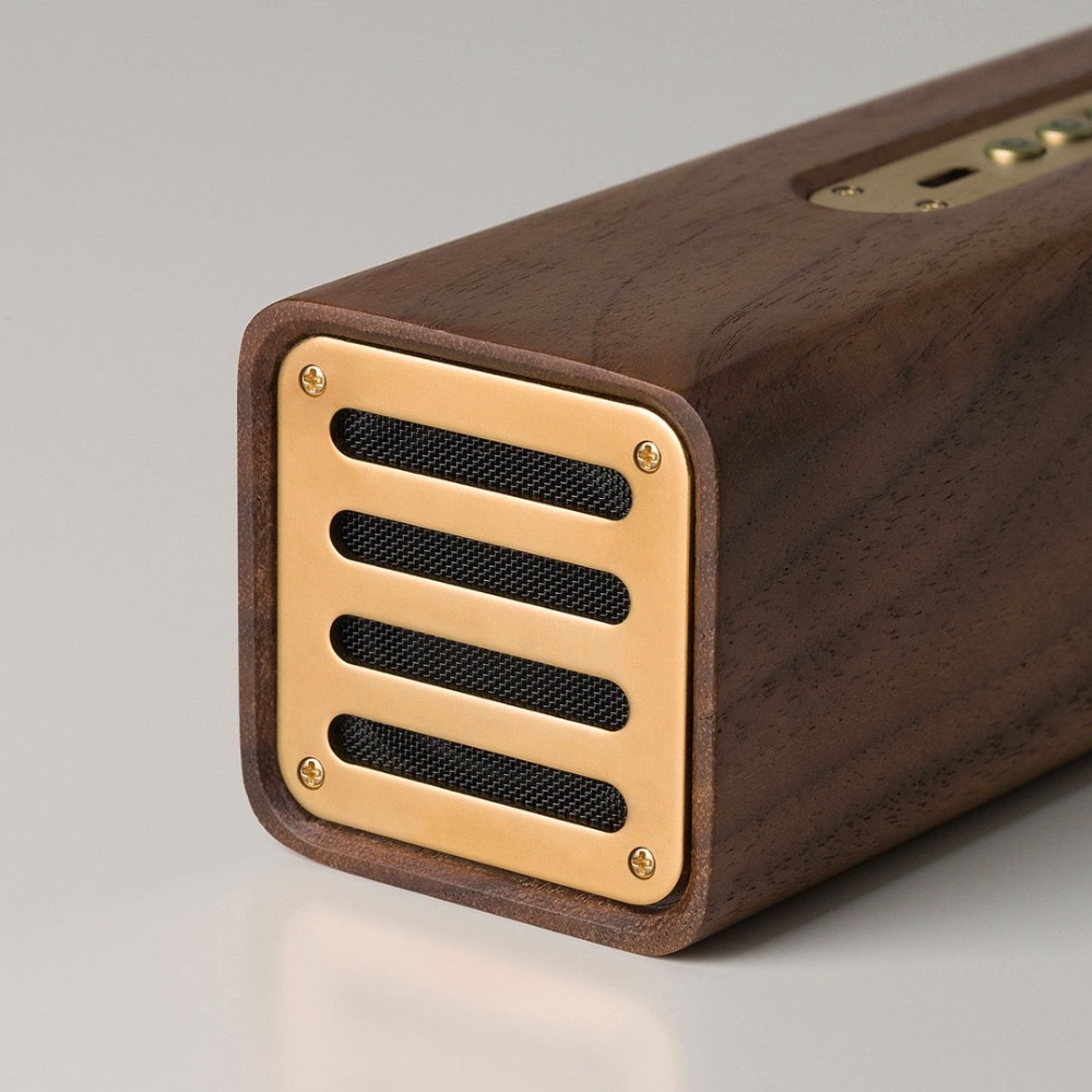 Walnut Wood & Brass Bluetooth Speaker