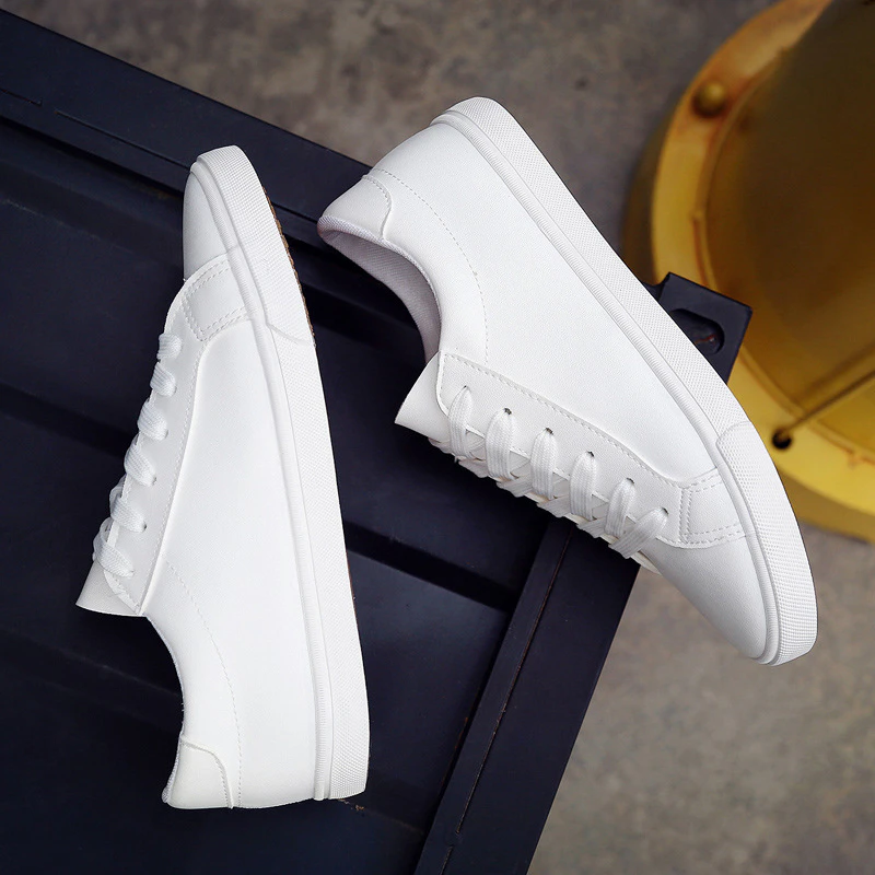Womens White Leather Sneakers