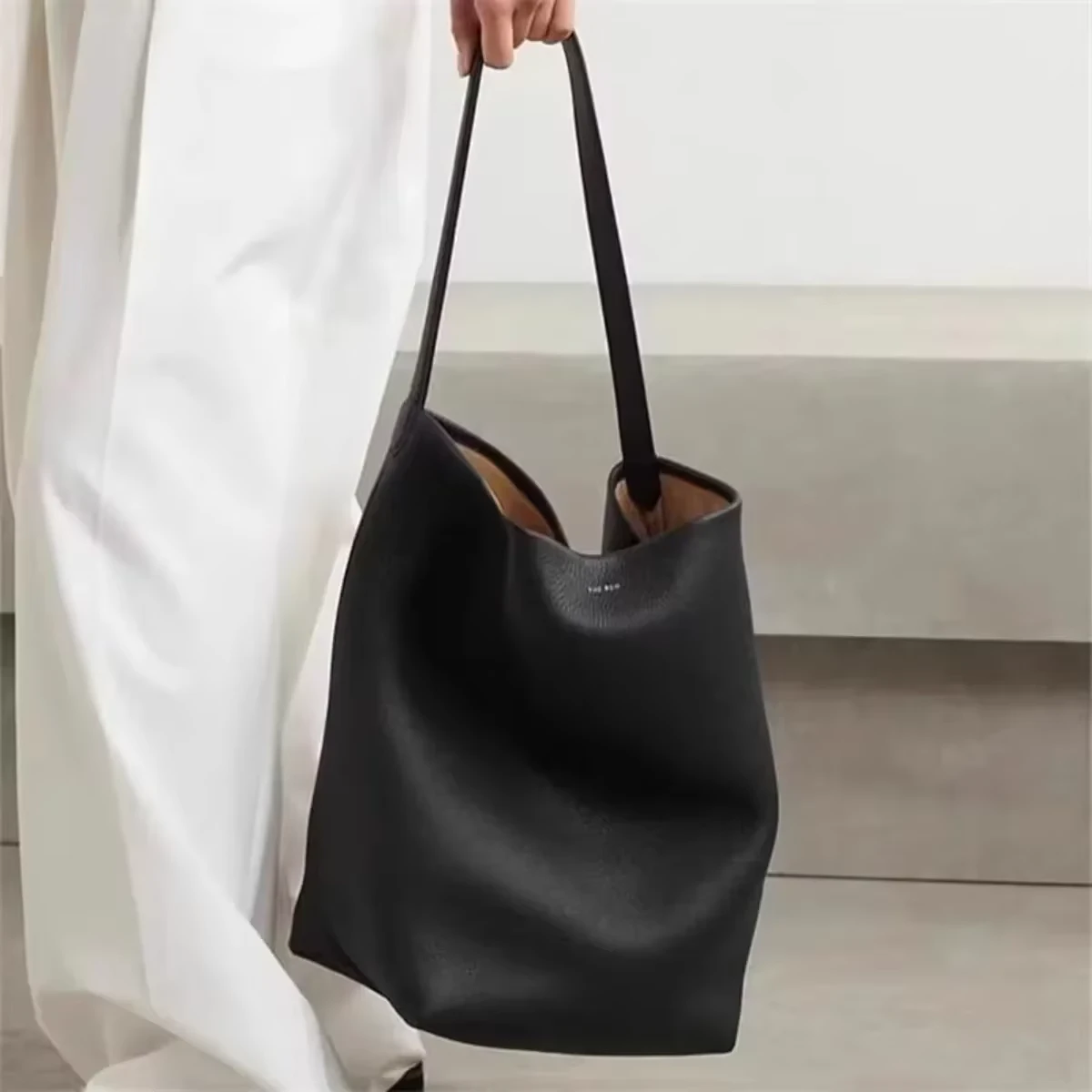 Leather Bucket Tote