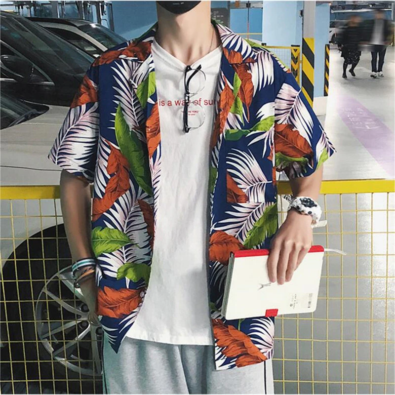 Tropical Print Revere Mens Shirt