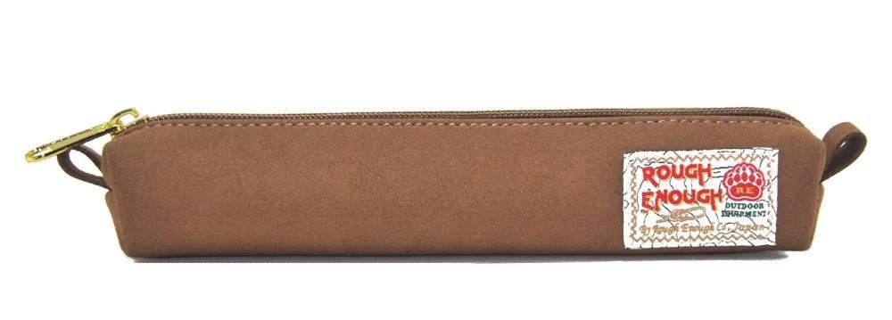 Suede Leather Slim Pencil Case