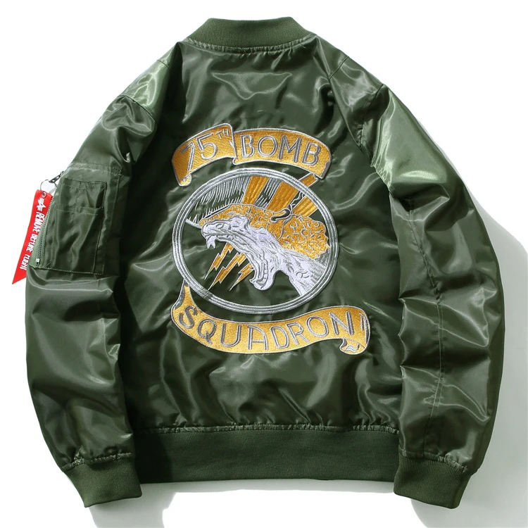 Embroidered Patch Bomber Jacket