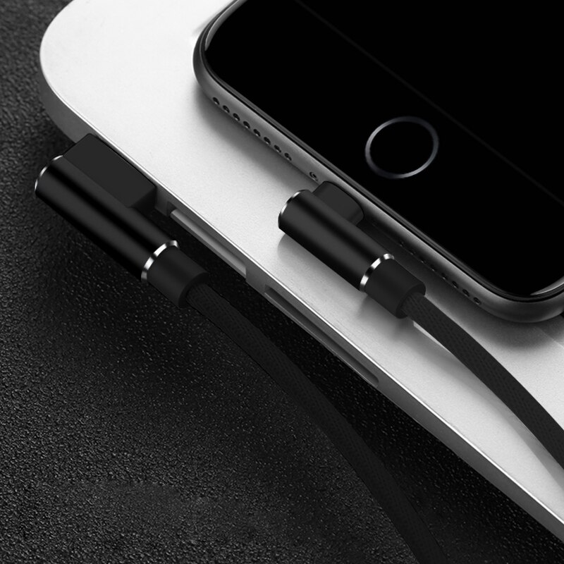 Right Angle Braided iPhone Charge Cable