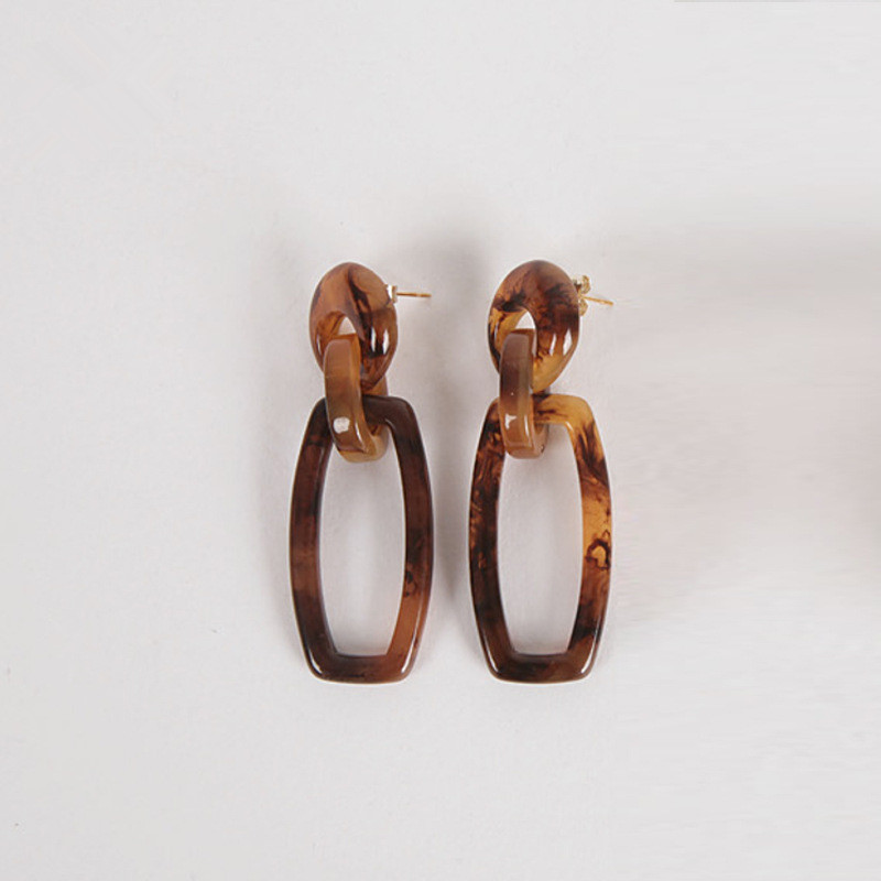 Geometric Resin Stud Earrings