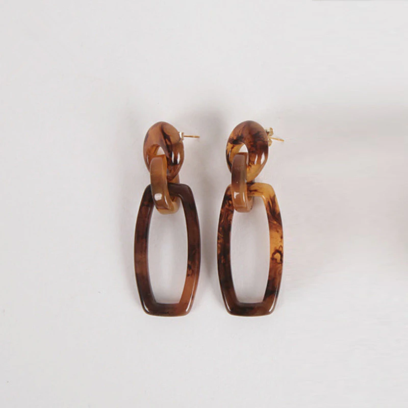 Geometric Resin Stud Earrings