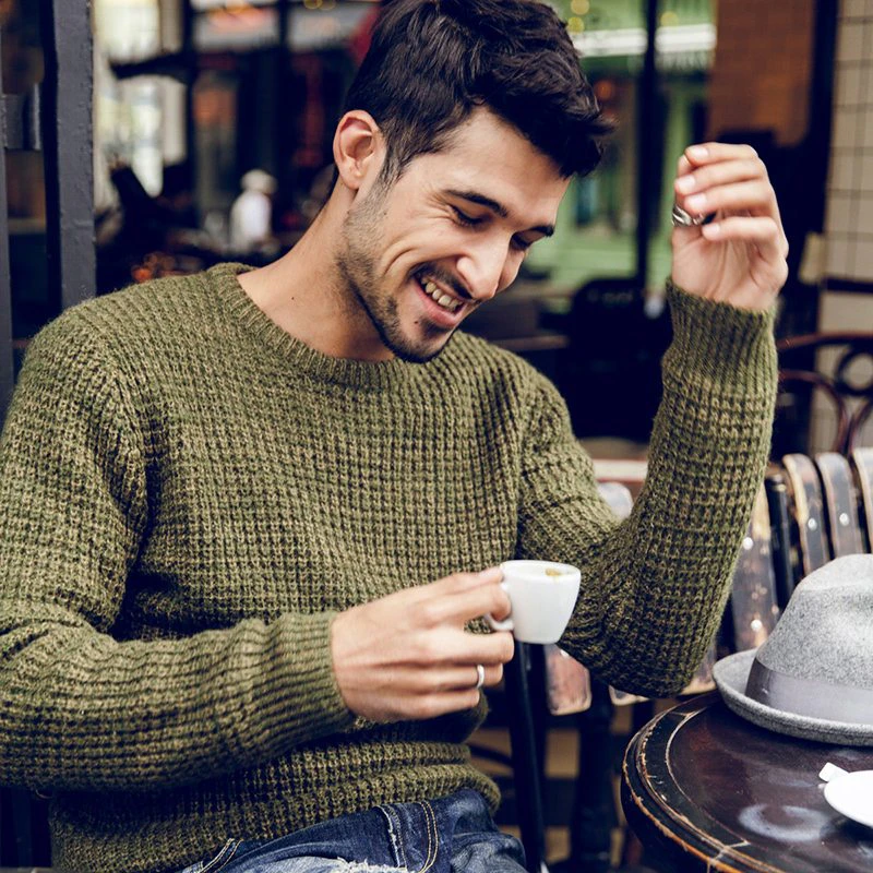 Cable Knit Mens Pullover Sweater