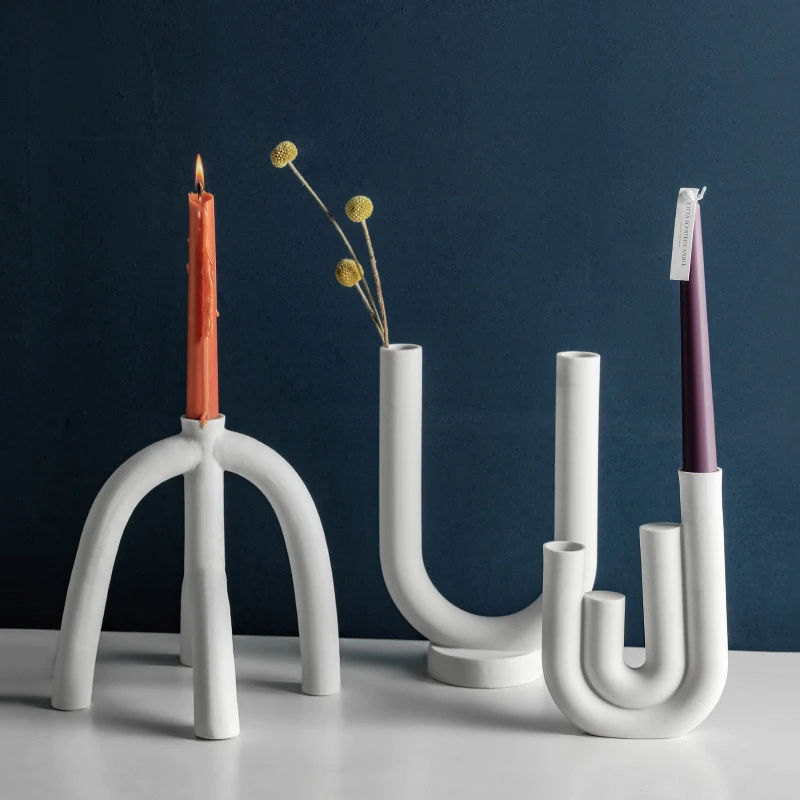 Modernist Ceramic Candlestick