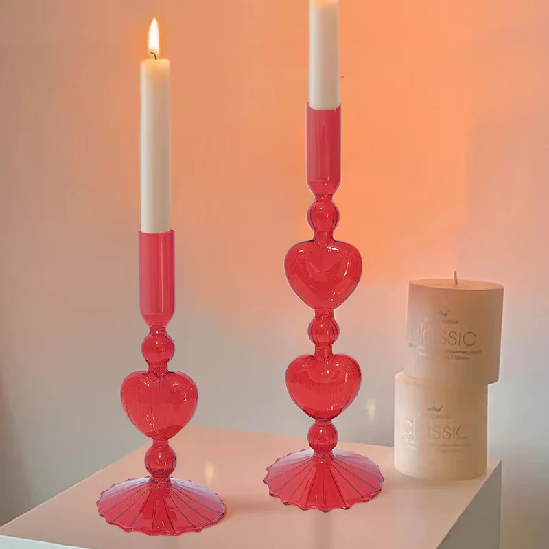 Heart Glass Candlestick
