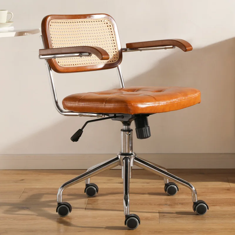 Retro Rattan Desk Chair