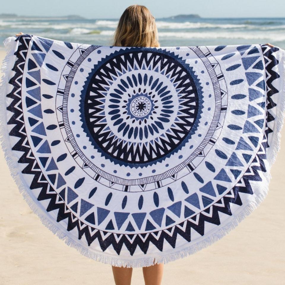 Round Boho Beach Towel